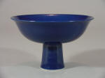 A very rare 乾隆 Qianlong Sacrificial Blue Glazed Stem Cup